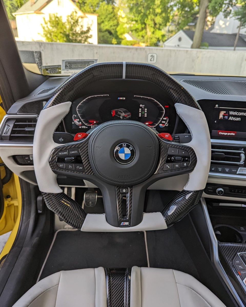 Custom G Chassis Steering Wheel - ONLY FOR ORIGINAL M SPORT OR M STEERING WHEELS